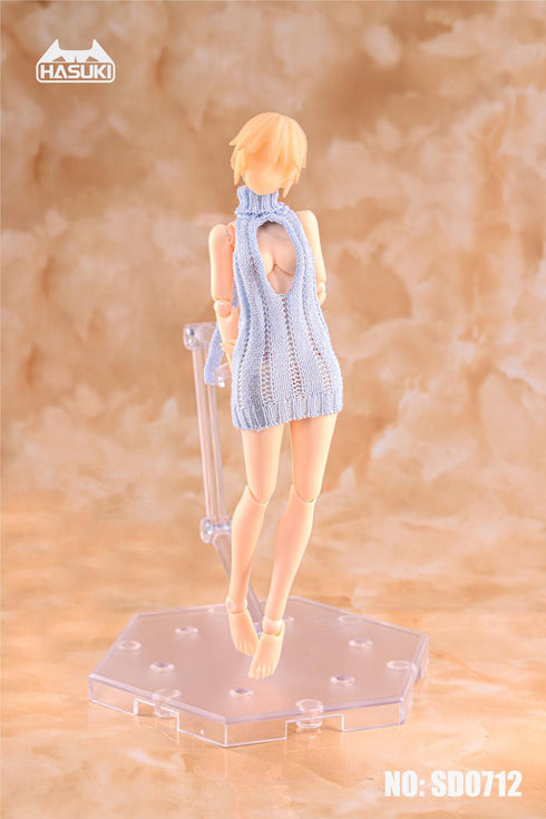 『フィギュア用着せ替え服』HASUKI 1/12スケール バックレスセーター SD0712 水色